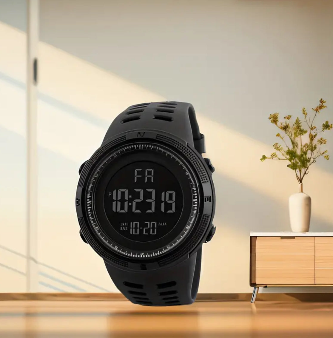 ⌚ Montre digitale sport noire – Élégance et performance !